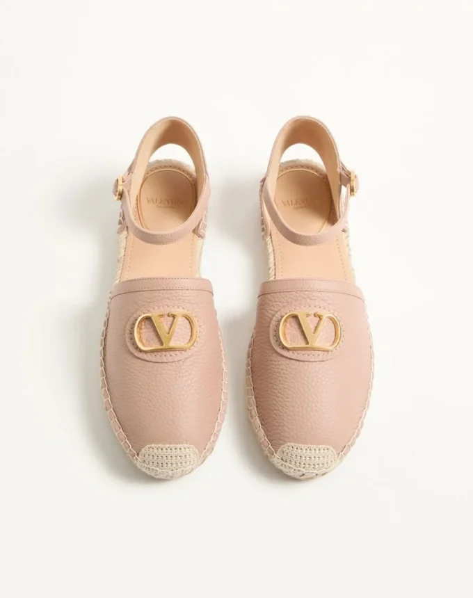 Vlogo Signature Ballerina aus genarbtem Kalbsleder 25 mm Vlogo Signature Ballerina aus genarbtem Kalbsleder 25 mm