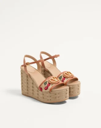 Vlogo Signature Cherryfic Pattern Wedge Sandal 120 mm Vlogo Signature Cherryfic Pattern Wedge Sandal 120 mm