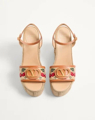 Vlogo Signature Cherryfic Pattern Wedge Sandal 120 mm Vlogo Signature Cherryfic Pattern Wedge Sandal 120 mm