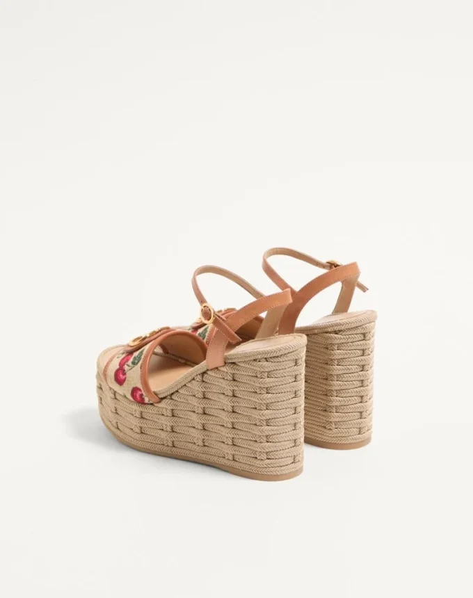 Vlogo Signature Cherryfic Pattern Wedge Sandal 120 mm Vlogo Signature Cherryfic Pattern Wedge Sandal 120 mm