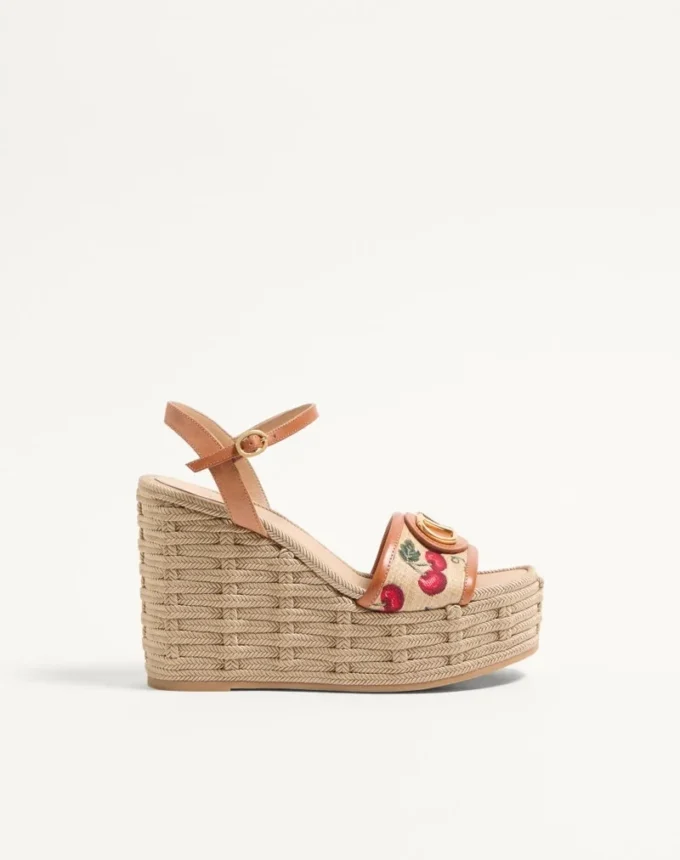 Vlogo Signature Cherryfic Pattern Wedge Sandal 120 mm Vlogo Signature Cherryfic Pattern Wedge Sandal 120 mm