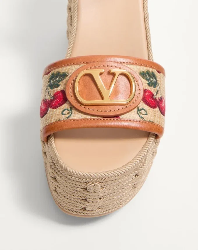 Vlogo Signature Cherryfic Pattern Wedge Sandal 120 mm Vlogo Signature Cherryfic Pattern Wedge Sandal 120 mm