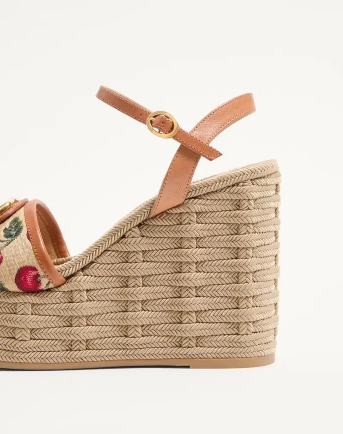 Vlogo Signature Cherryfic Pattern Wedge Sandal 120 mm Vlogo Signature Cherryfic Pattern Wedge Sandal 120 mm