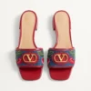 Vlogo Signature Denim-Pantolette mit Cherryfic-Stickerei 20 mm Vlogo Signature Denim-Pantolette mit Cherryfic-Stickerei 20 mm