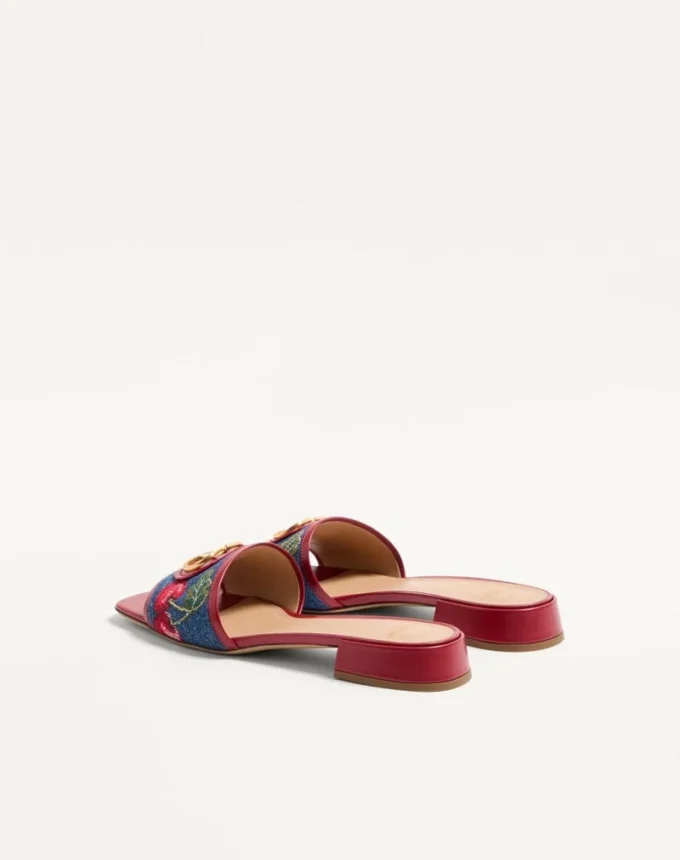 Vlogo Signature Denim-Pantolette mit Cherryfic-Stickerei 20 mm Vlogo Signature Denim-Pantolette mit Cherryfic-Stickerei 20 mm