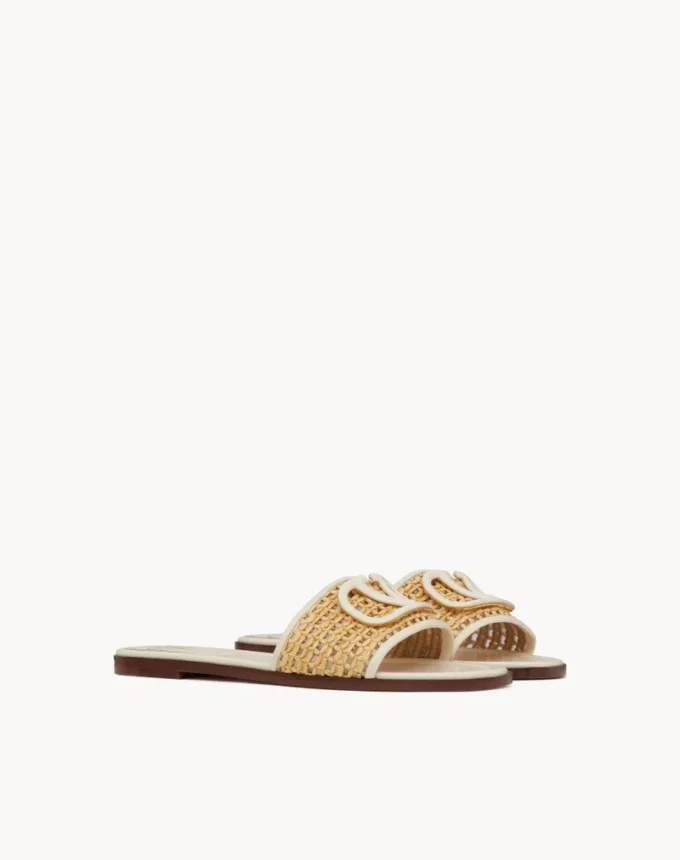 Vlogo Signature gewebte Raffia-Sandale 80 mm Vlogo Signature gewebte Raffia-Sandale 80 mm