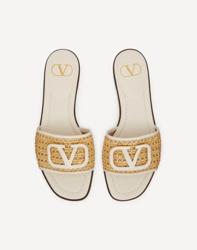 Vlogo Signature gewebte Raffia-Sandale 80 mm Vlogo Signature gewebte Raffia-Sandale 80 mm