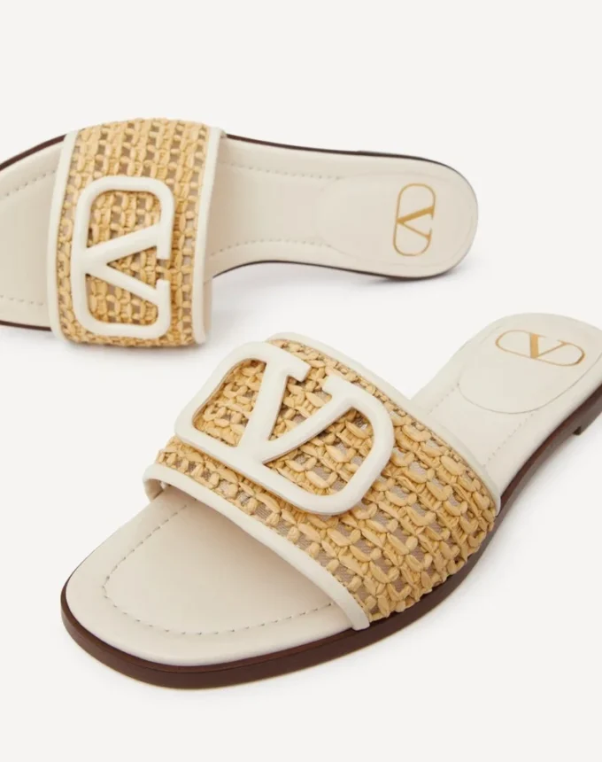 Vlogo Signature gewebte Raffia-Sandale 80 mm Vlogo Signature gewebte Raffia-Sandale 80 mm