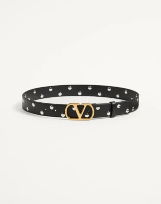 VLogo Signature Gürtel aus glänzendem Kalbsleder 30 mm