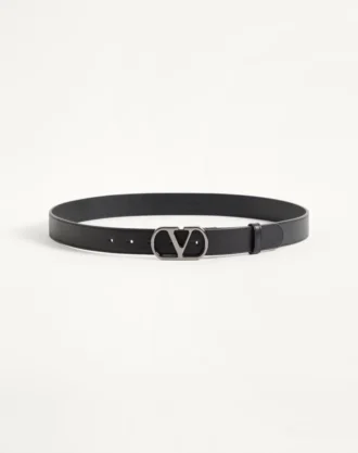 VLogo Signature Gürtel aus glänzendem Kalbsleder 30 mm