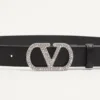 VLogo Signature Gürtel aus glänzendem Kalbsleder mit Kristallen 30 mm VLogo Signature Gürtel aus glänzendem Kalbsleder mit Kristallen 30 mm