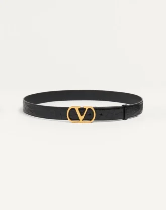 Vlogo Signature Gürtel aus Krokodilleder 30 mm