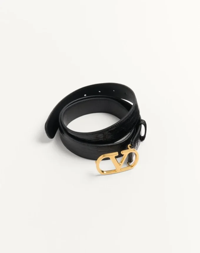 Vlogo Signature Gürtel aus Krokodilleder 30 mm