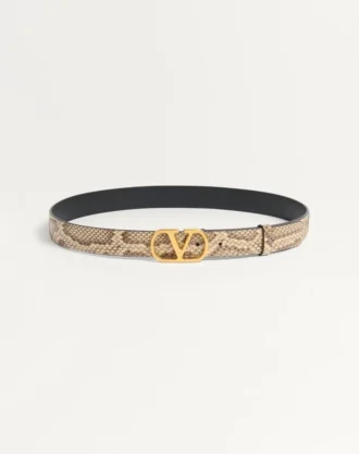 Vlogo Signature Gürtel aus Pythonleder 30 mm
