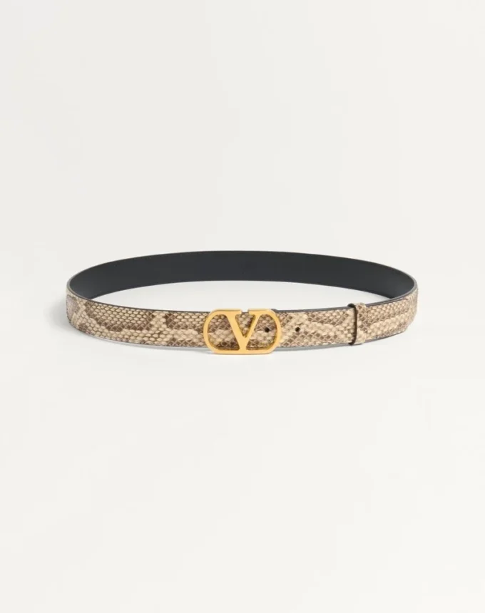 Vlogo Signature Gürtel aus Pythonleder 30 mm