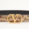 Vlogo Signature Gürtel aus Pythonleder 30 mm