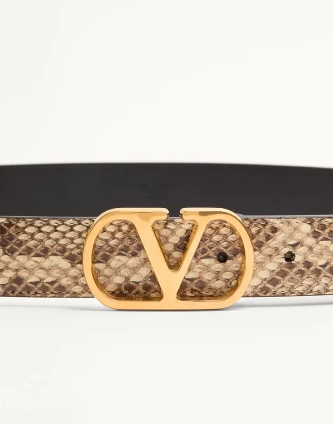 Vlogo Signature Gürtel aus Pythonleder 30 mm