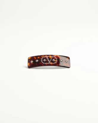 Vlogo Signature Haarspange aus Harz, Metall und Kristallen