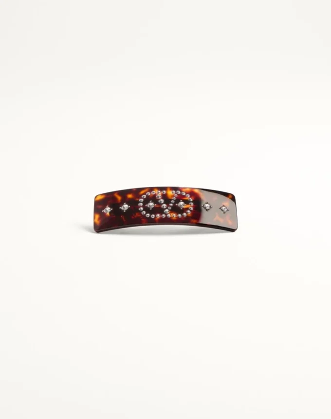 Vlogo Signature Haarspange aus Harz, Metall und Kristallen Vlogo Signature Haarspange aus Harz, Metall und Kristallen