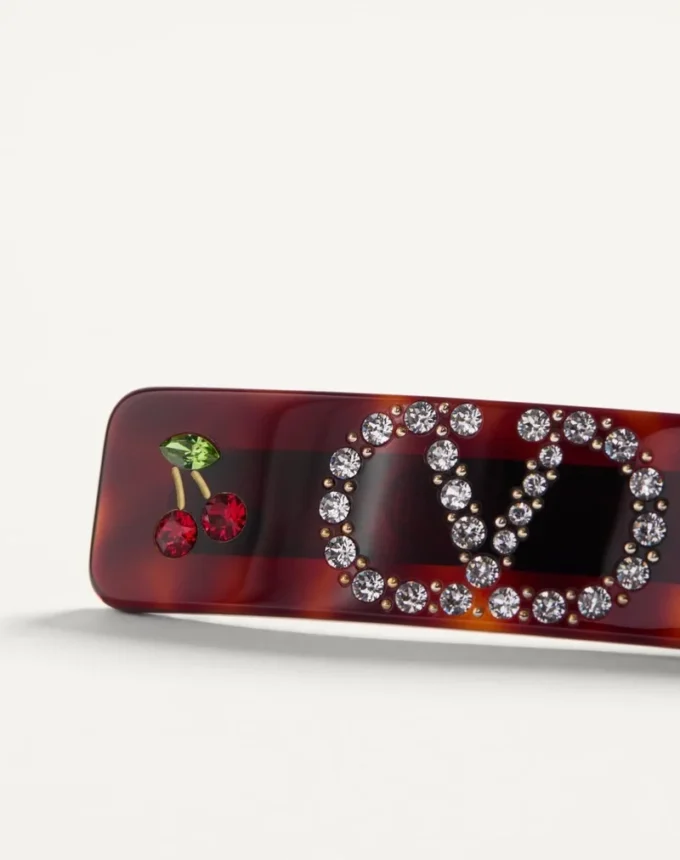 Vlogo Signature Haarspange aus Harz, Metall und Swarovski®-Kristallen Vlogo Signature Haarspange aus Harz, Metall und Swarovski®-Kristallen