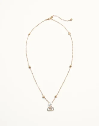 VLogo Signature Halskette aus Metall, Perlen und Swarovski®-Kristallen VLogo Signature Halskette aus Metall, Perlen und Swarovski®-Kristallen