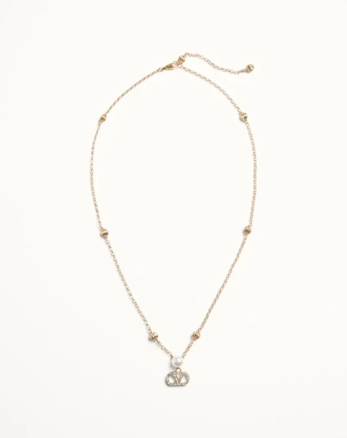 VLogo Signature Halskette aus Metall, Perlen und Swarovski®-Kristallen VLogo Signature Halskette aus Metall, Perlen und Swarovski®-Kristallen