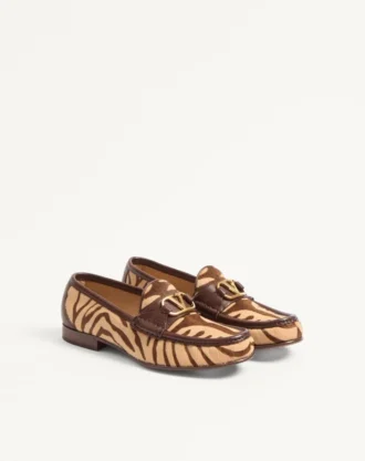 Vlogo Signature Loafer aus Kalbsleder mit Pony-Effekt, 20 mm Vlogo Signature Loafer aus Kalbsleder mit Pony-Effekt, 20 mm