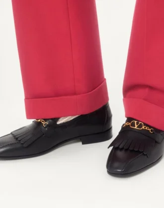 Vlogo Signature Loafer aus Ziegenleder mit Fransen