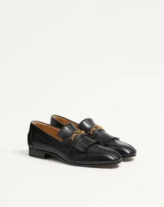 Vlogo Signature Loafer aus Ziegenleder mit Fransen