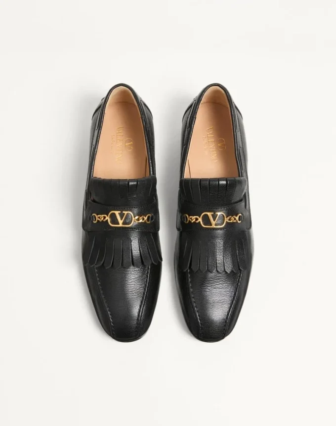 Vlogo Signature Loafer aus Ziegenleder mit Fransen