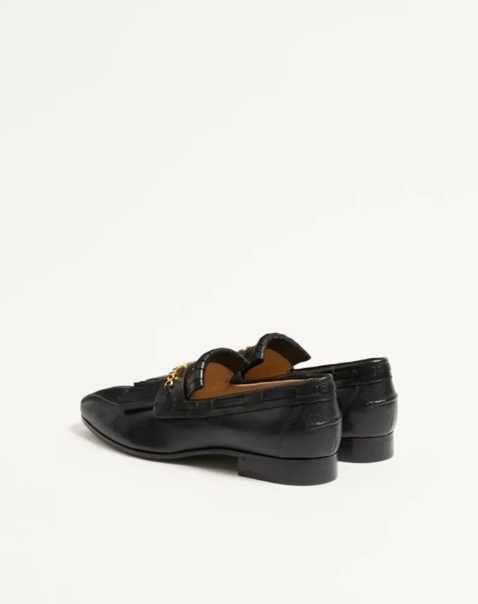 Vlogo Signature Loafer aus Ziegenleder mit Fransen