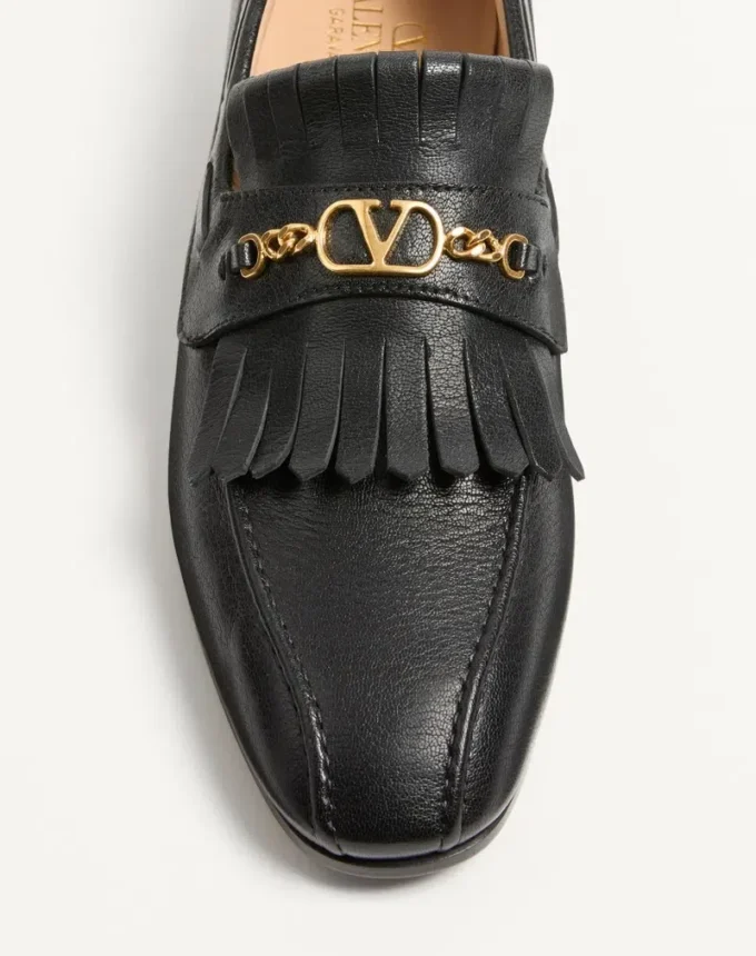 Vlogo Signature Loafer aus Ziegenleder mit Fransen