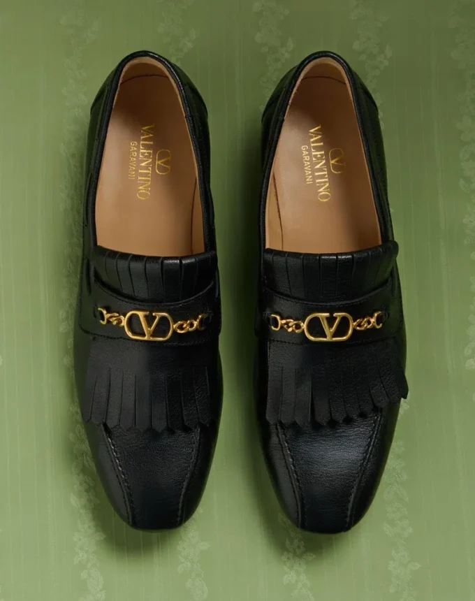 Vlogo Signature Loafer aus Ziegenleder mit Fransen