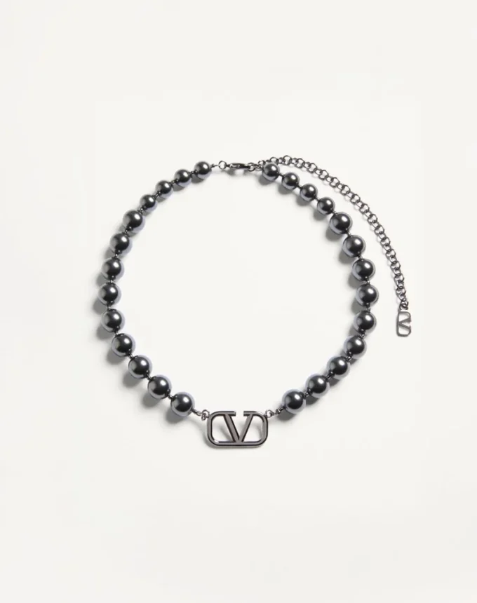 Vlogo Signature Metall-Halsband mit Swarovski®-Perlen Vlogo Signature Metall-Halsband mit Swarovski®-Perlen