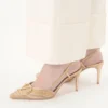 Vlogo Signature Metallic-Slingback-Pumps mit Cornely-Stickerei 80 mm Vlogo Signature Metallic-Slingback-Pumps mit Cornely-Stickerei 80 mm