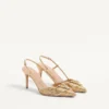 Vlogo Signature Metallic-Slingback-Pumps mit Cornely-Stickerei 80 mm Vlogo Signature Metallic-Slingback-Pumps mit Cornely-Stickerei 80 mm