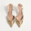Vlogo Signature Metallic-Slingback-Pumps mit Cornely-Stickerei 80 mm Vlogo Signature Metallic-Slingback-Pumps mit Cornely-Stickerei 80 mm
