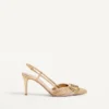 Vlogo Signature Metallic-Slingback-Pumps mit Cornely-Stickerei 80 mm Vlogo Signature Metallic-Slingback-Pumps mit Cornely-Stickerei 80 mm