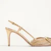Vlogo Signature Metallic-Slingback-Pumps mit Cornely-Stickerei 80 mm Vlogo Signature Metallic-Slingback-Pumps mit Cornely-Stickerei 80 mm