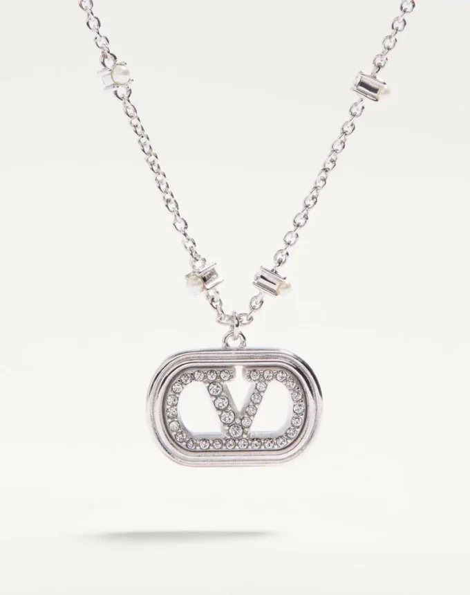 Vlogo Signature Metallkette mit Perlen und Swarovski®-Kristallen Vlogo Signature Metallkette mit Perlen und Swarovski®-Kristallen