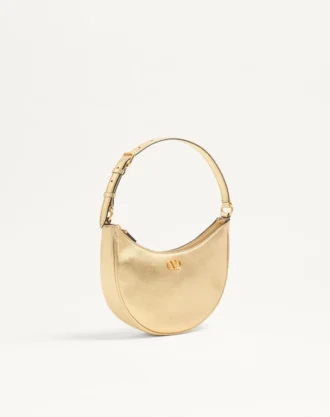 Vlogo Signature Mini-Hobo-Tasche aus laminiertem genarbtem Kalbsleder