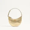 Vlogo Signature Mini-Hobo-Tasche aus laminiertem genarbtem Kalbsleder Vlogo Signature Mini-Hobo-Tasche aus laminiertem genarbtem Kalbsleder