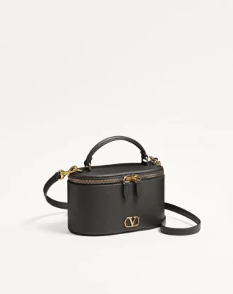 Vlogo Signature Mini-Kosmetiktasche aus genarbtem Kalbsleder Vlogo Signature Mini-Kosmetiktasche aus genarbtem Kalbsleder