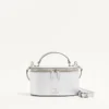 VLogo Signature Mini-Kosmetiktasche aus laminiertem genarbtem Kalbsleder VLogo Signature Mini-Kosmetiktasche aus laminiertem genarbtem Kalbsleder