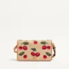 Vlogo Signature Mini-Umhängetasche aus Jacquard-Raffia mit Cherryfic-Muster Vlogo Signature Mini-Umhängetasche aus Jacquard-Raffia mit Cherryfic-Muster