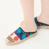 Vlogo Signature Mule aus Canvas mit optischem Pois-Muster, 25 mm