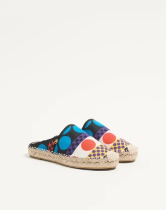 Vlogo Signature Mule aus Canvas mit optischem Pois-Muster, 25 mm