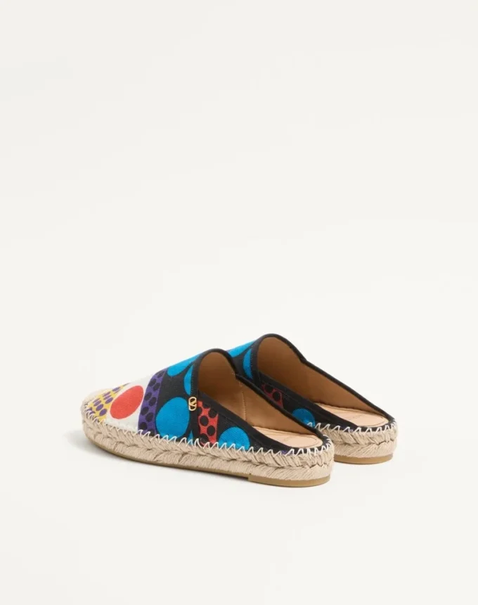 Vlogo Signature Mule aus Canvas mit optischem Pois-Muster, 25 mm