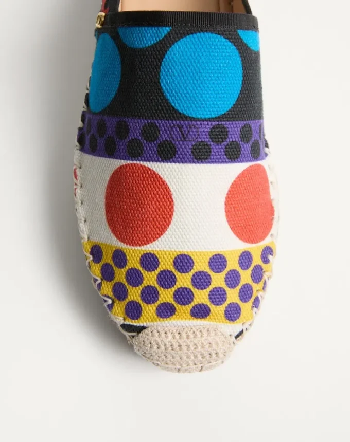 Vlogo Signature Mule aus Canvas mit optischem Pois-Muster, 25 mm