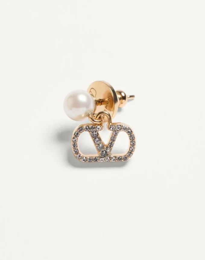 Vlogo Signature Ohrringe aus Metall, Perlen und Swarovski®-Kristallen